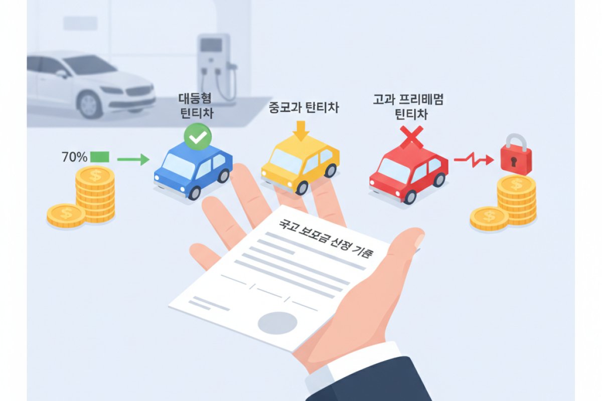 차량 출고가 및 주행·배터리 성능에 연동되는 국고 보조금 산정 메커니즘
