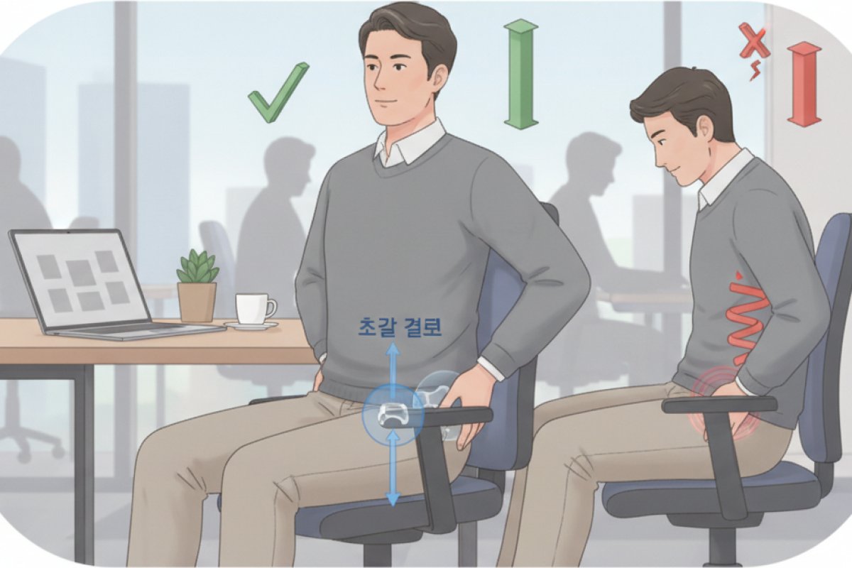 골반에 무리를 주지 않는 바른 의자 착석 원칙