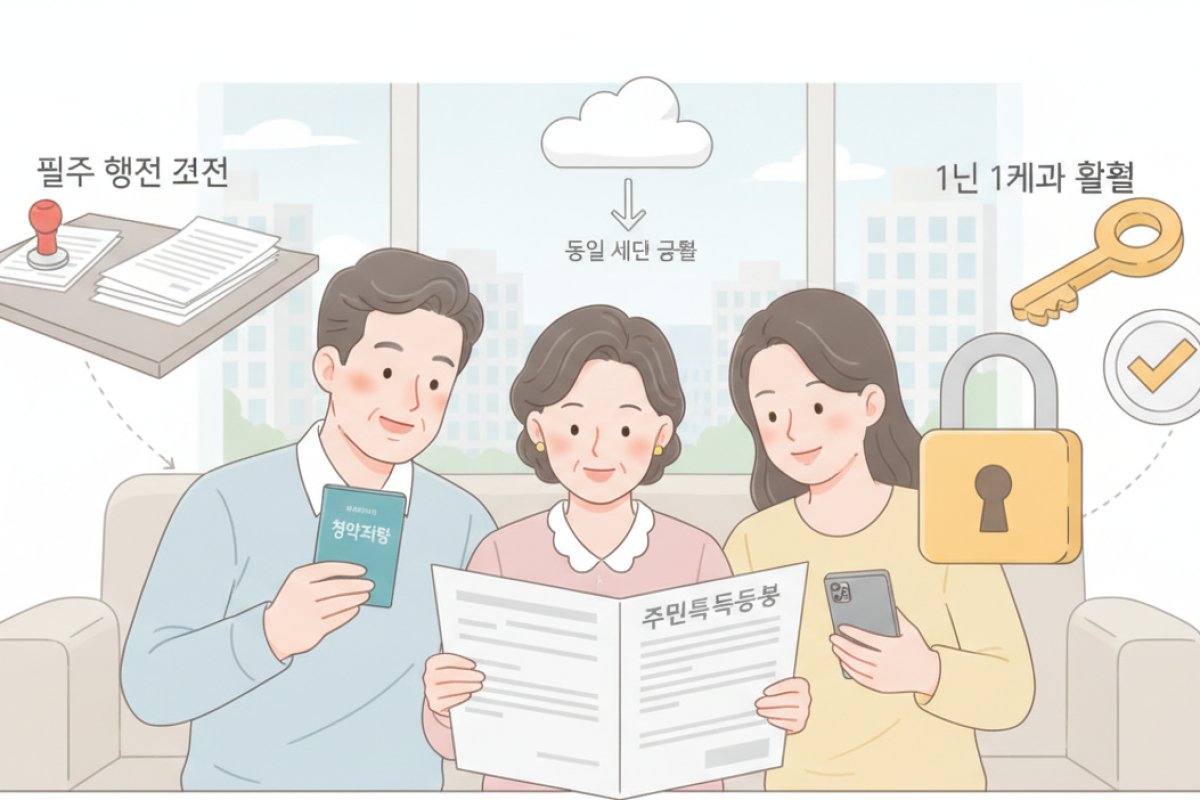 동일 세대 구성과 1인 1계좌 해결, 놓치기 쉬운 필수 행정 조건