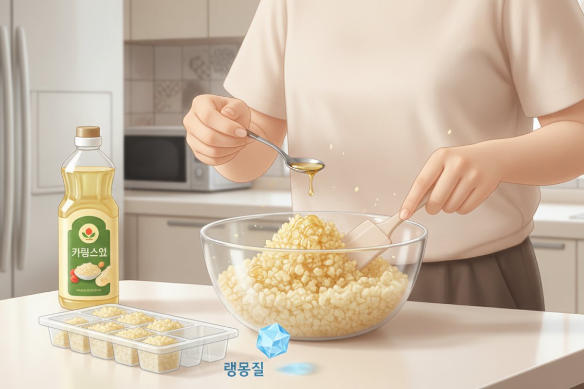 요리가 편해지는 다진 마늘의 큐브 냉동 및 갈변 방지 노하우