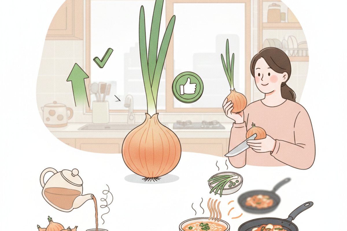 싹 난 양파의 식용 가능 여부와 껍질 부위의 알뜰 재활용