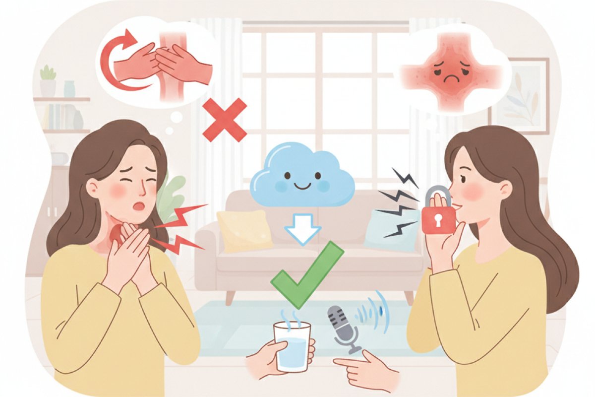 목을 망치는 대표 습관, 헛기침과 속삭임 교정법