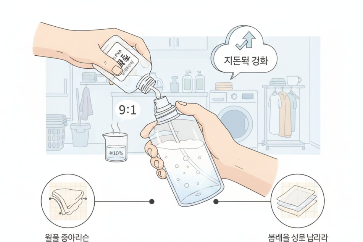 초간단 물풀 희석액 제조와 넥라인 밑작업 3단계