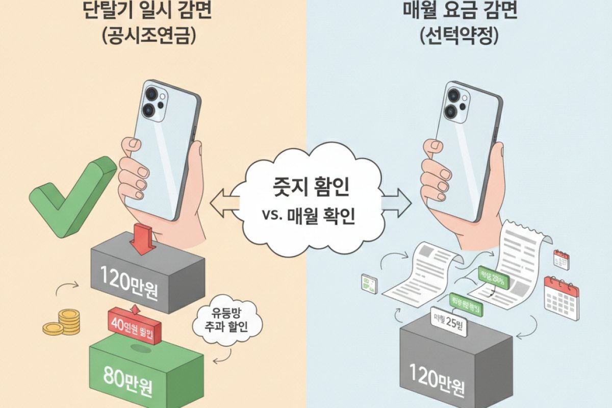 단말기 일시 감면과 매월 요금 감면의 구조적 차이