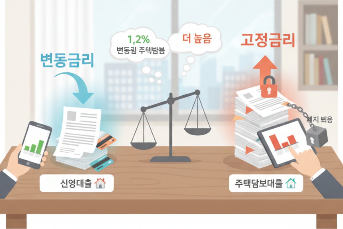 금리 유형과 대출 상품에 따른 기본 수수료율 격차