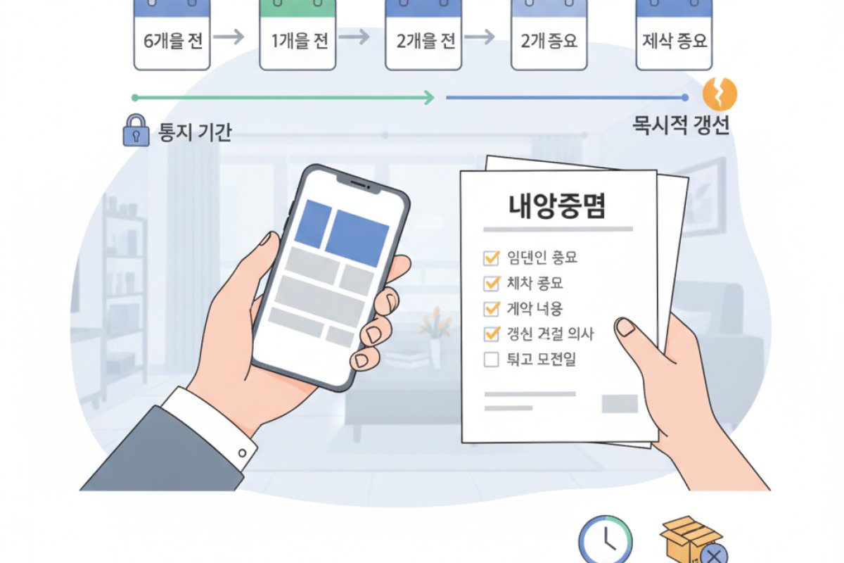 묵시적 갱신을 차단하는 통지 기한과 내용증명 필수 기재 사항
