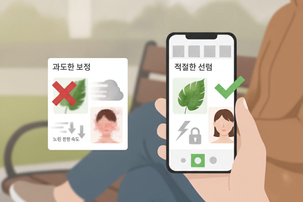 인위적인 과잉 후처리 완화와 셔터 반응 속도 최적화