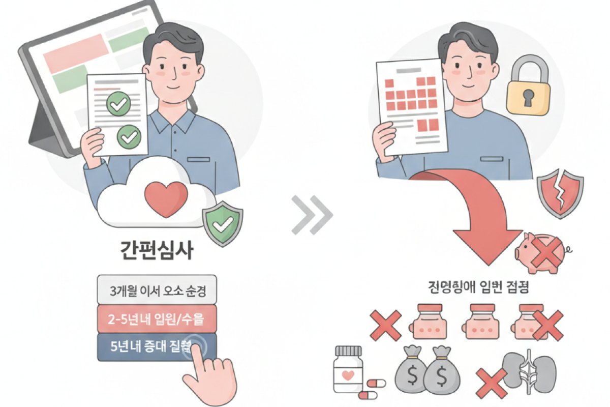 유병자 간편가입 라인업과 일반 심사 상품의 인수 조건 차이