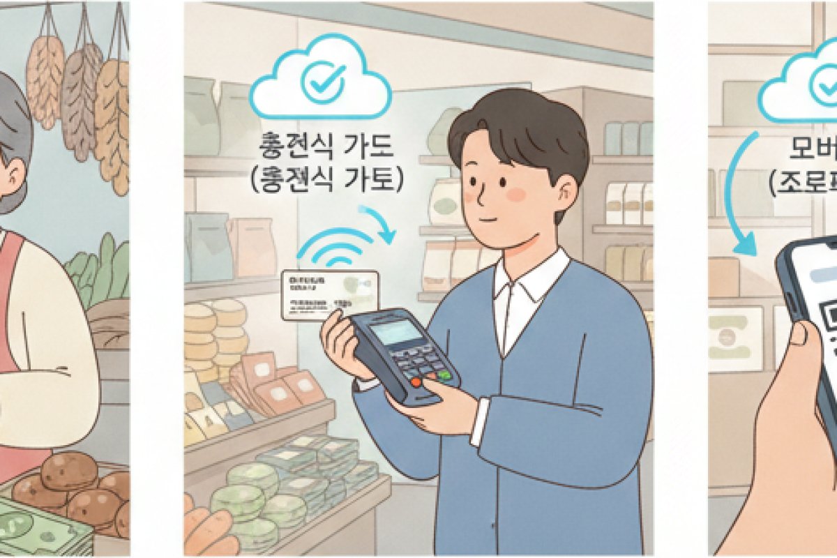 지류, 충전식 카드형, 모바일 유형별 결제 구조와 취급점 차이