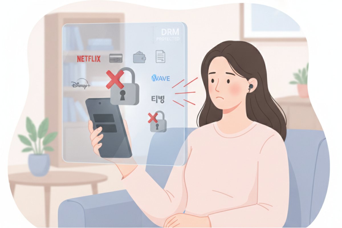화면이 검게 나오거나 소리가 차단되는 저작권 및 보안 제한 요인