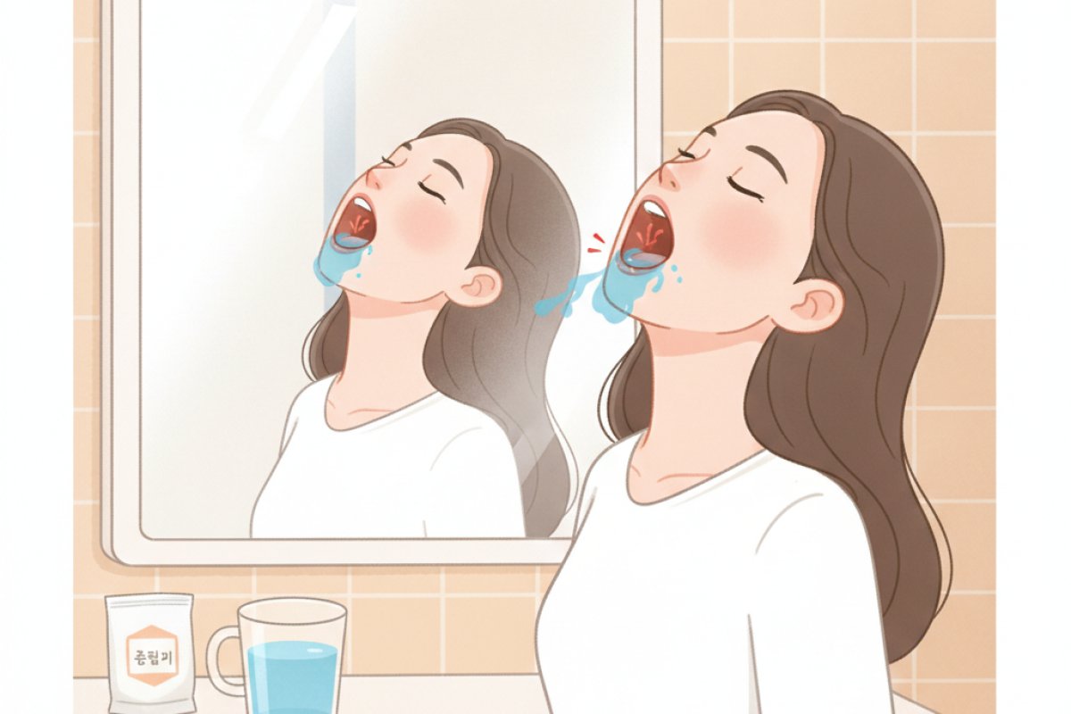 목구멍 깊숙한 편도와까지 닿는 올바른 심층 가글법과 소금물 조제 기준