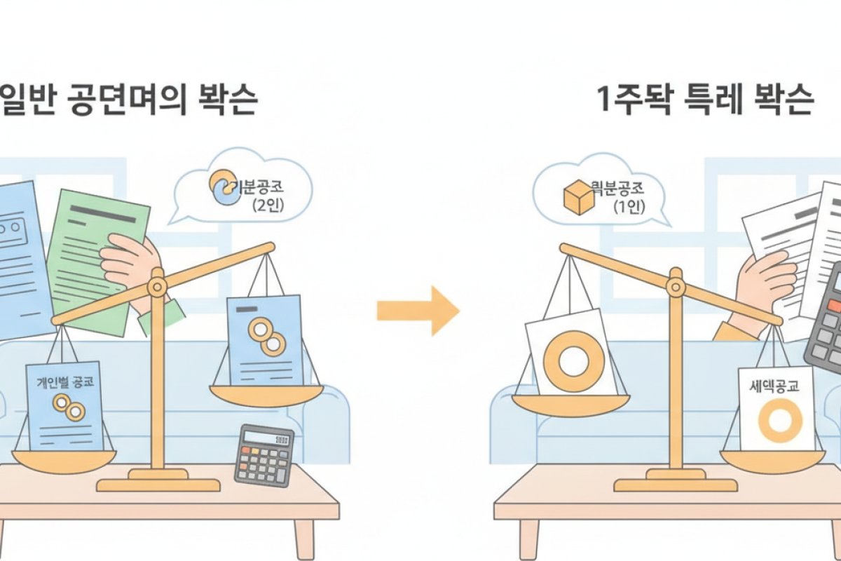 공동명의 기본 과세와 1주택 특례 제도의 세액 계산 구조