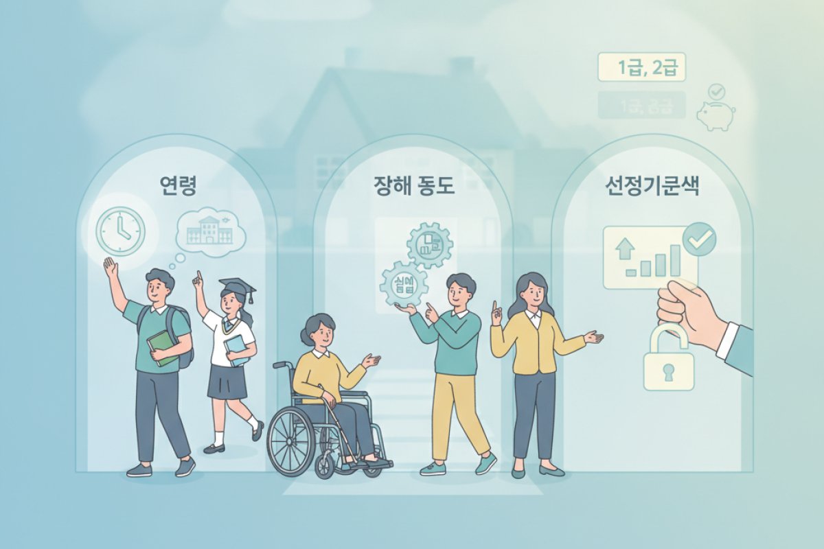 누가 받을 수 있을까? 연령·장애정도·선정기준액의 세 가지 문턱