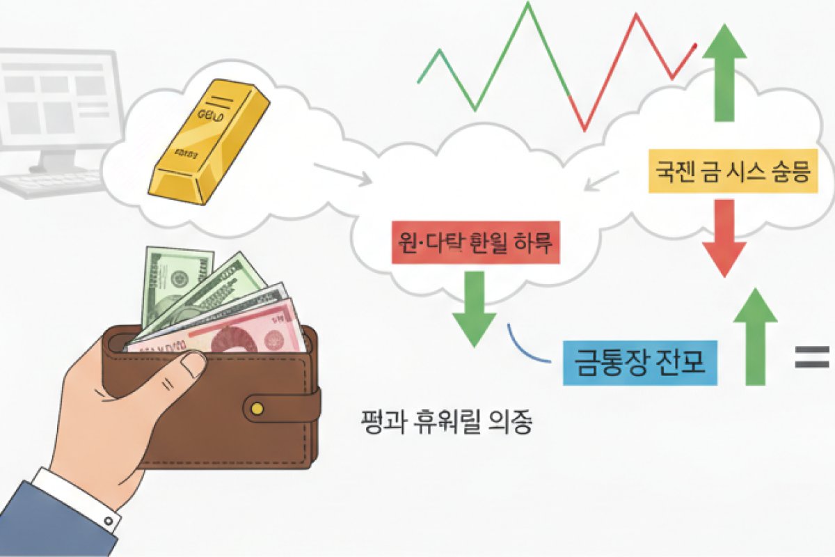 국제 금 시세와 원·달러 환율이 결합되는 골드뱅킹 가격 구조