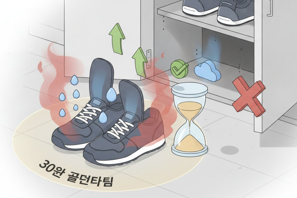 귀가 직후 골든타임 30분을 지키는 신발 제습 관리