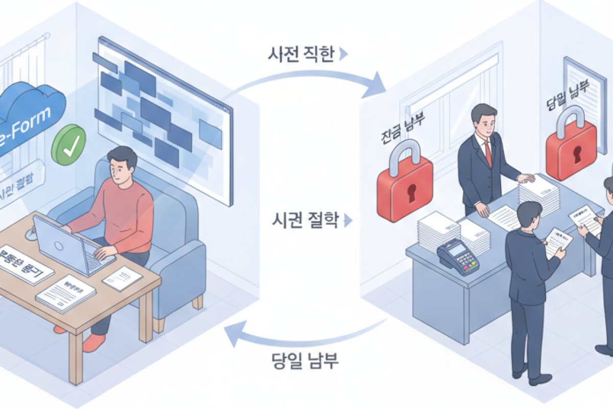 온라인 e-Form 신청서 사전 작성과 잔금 당일 세금 납부 동선