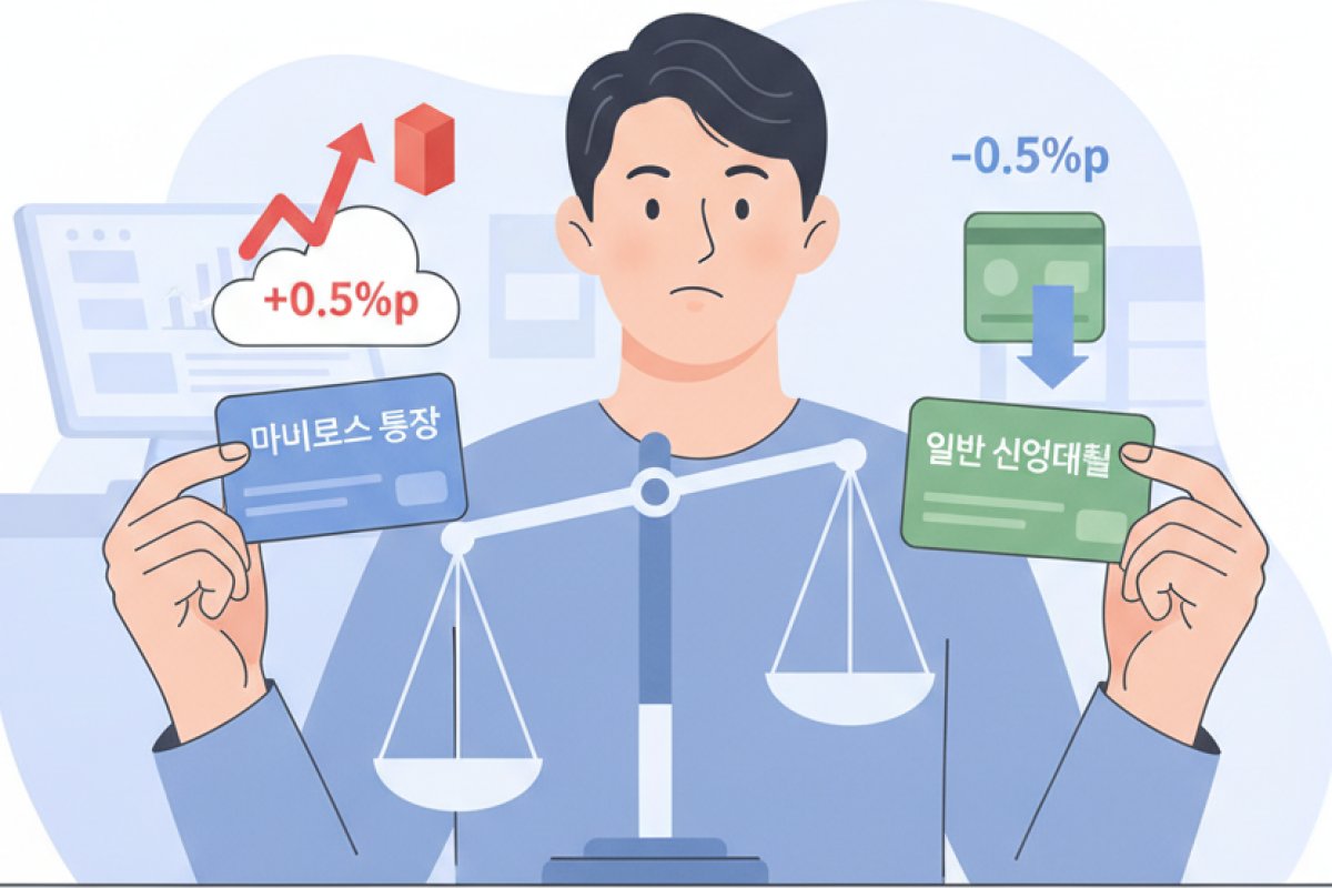 일반 신용대출과의 금리 편차 및 기회비용 비교