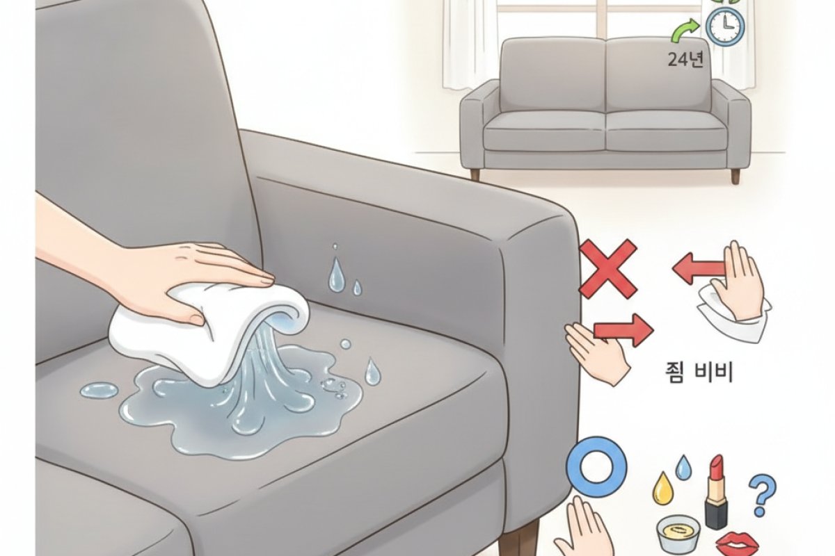 오염 물질별 즉각 응급처치와 표면 손상 없는 얼룩 제거 기준