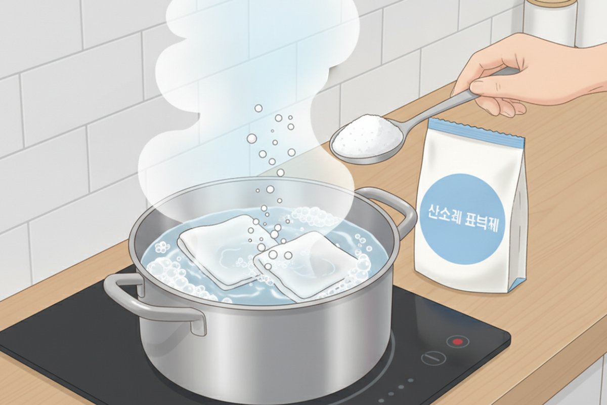 행주 소재별 최적 살균법: 순면의 열탕 소독과 합성섬유의 저온 침지