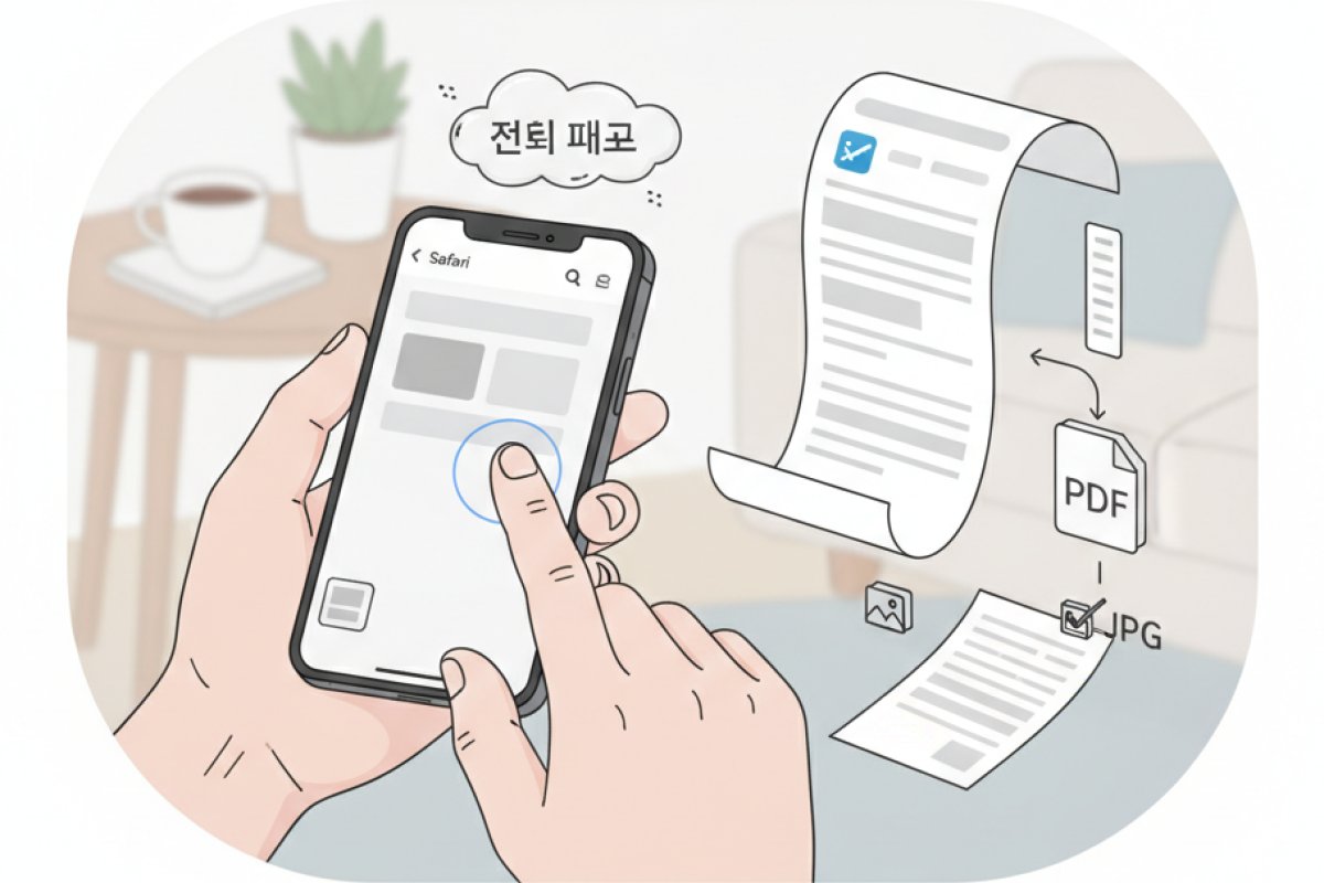 iOS(아이폰) 환경: 사파리 '전체 페이지' PDF 저장 및 이미지 변환