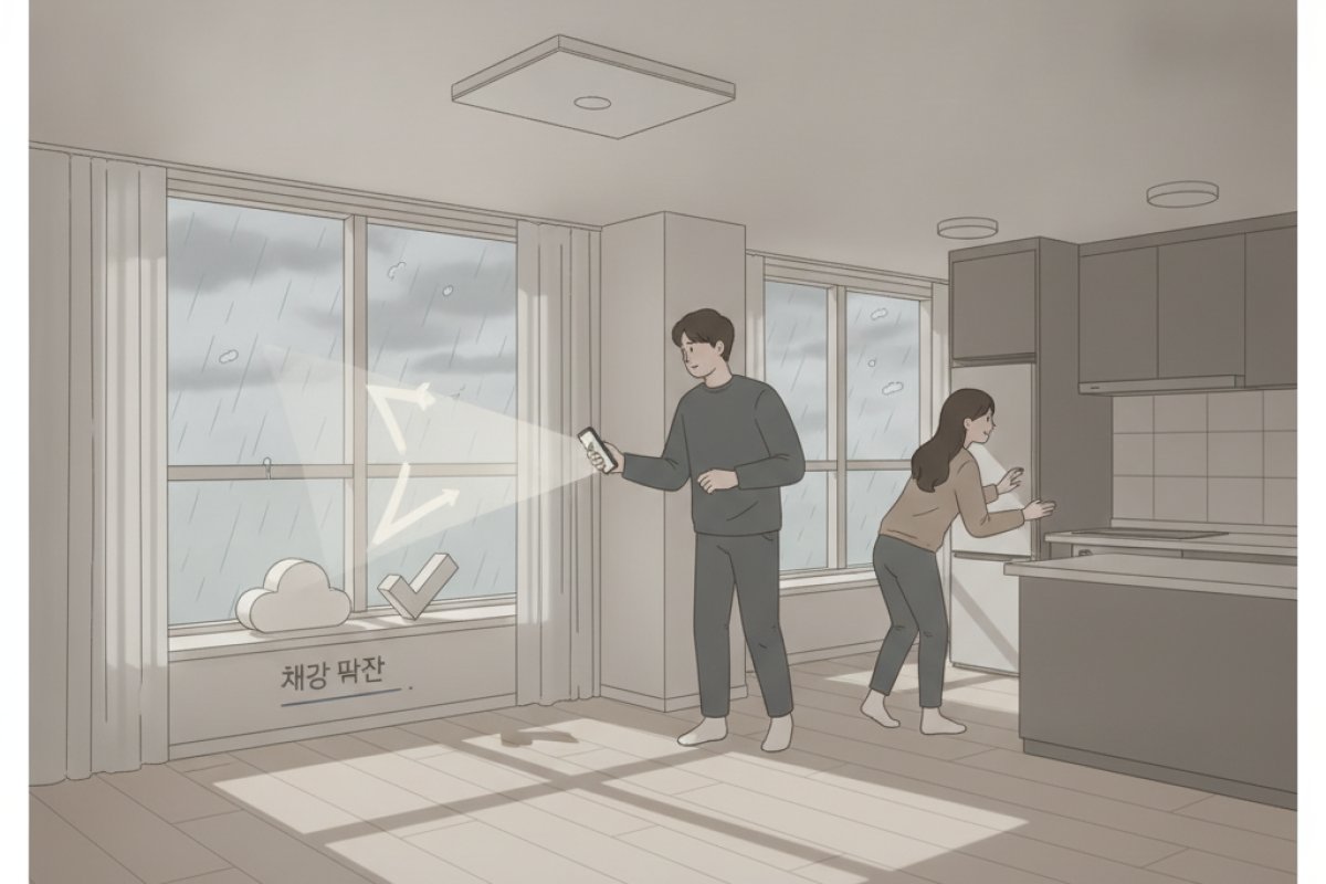비 오는 날이나 흐린 날 임장 시 채광 판단 요령