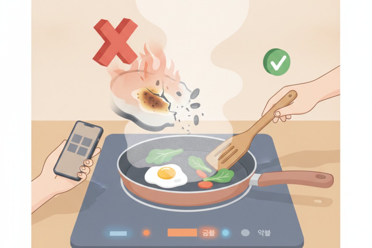 조리 화력 제어와 식재료 조리도구의 물리적 마찰 관리