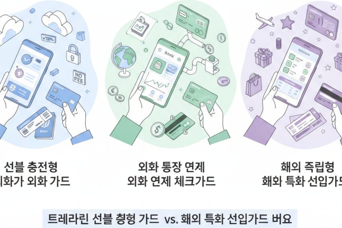 트래블 선불 충전 카드 vs 외화 연계 체크카드 vs 해외 특화 신용카드 비교
