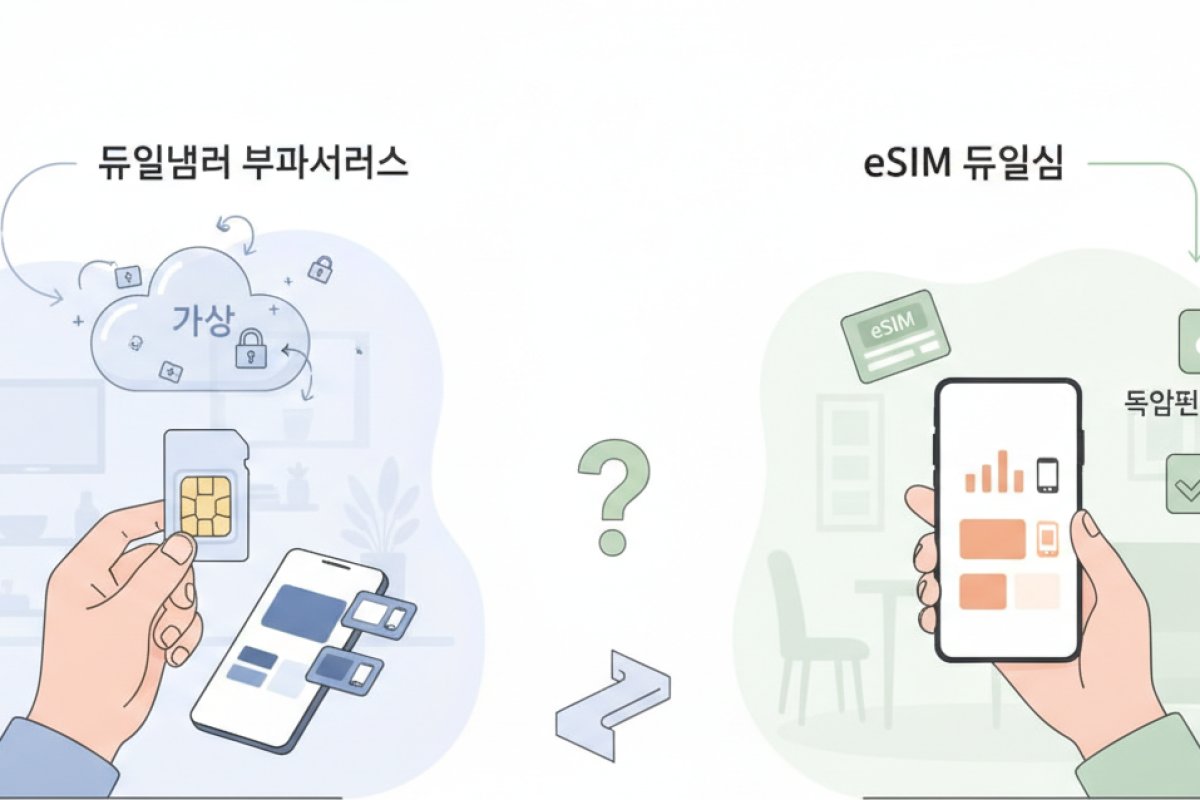 부가서비스 듀얼넘버와 최신 eSIM 듀얼심의 차이점