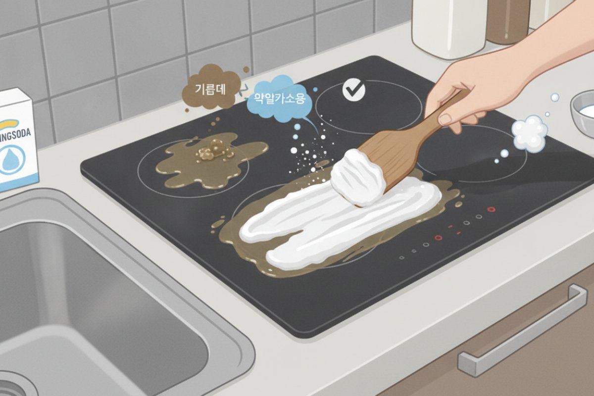 손끝에 닿는 불쾌한 끈적임, 베이킹소다 페이스트로 녹여내기