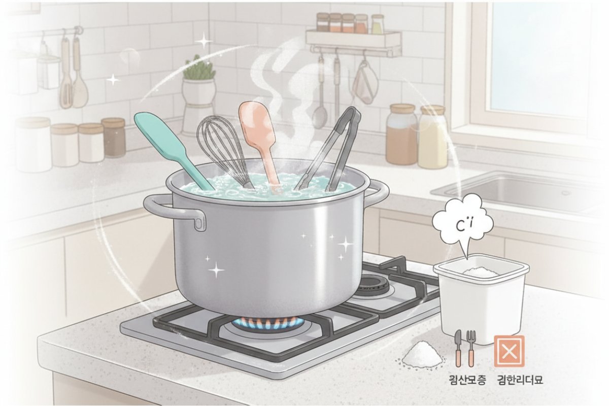 세균과 찌든 유분 박멸: 안전한 열탕 소독과 구연산 마무리