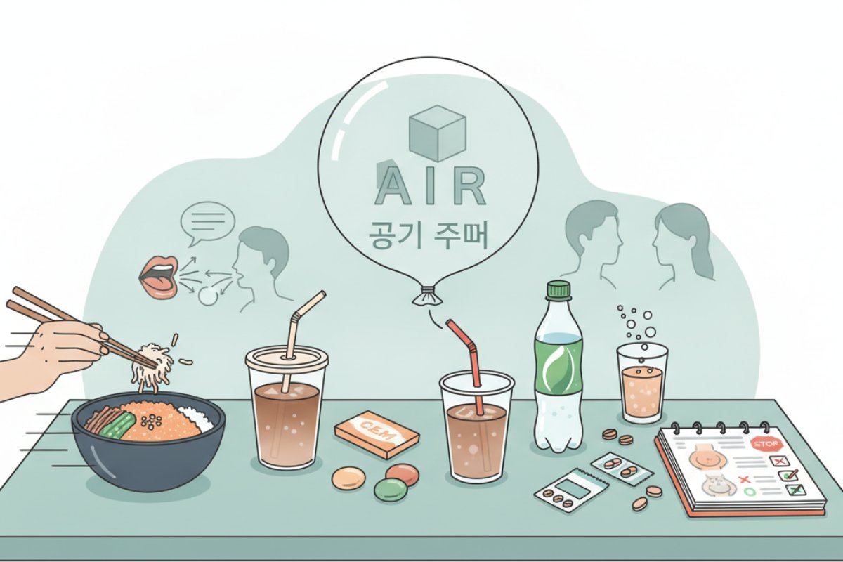 공기 삼킴 방지 습관과 약제 활용 및 위험 징후 판별 기준