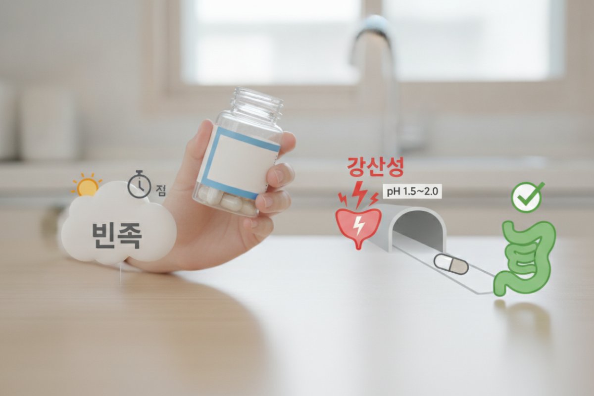 위산의 영향을 피하는 복용 시간대와 제형별 섭취 원칙