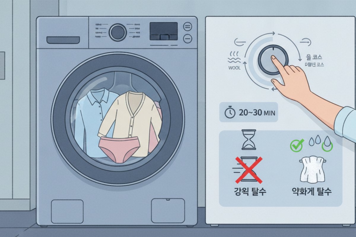 세탁 코스 설정과 탈수 단계의 주의 기준