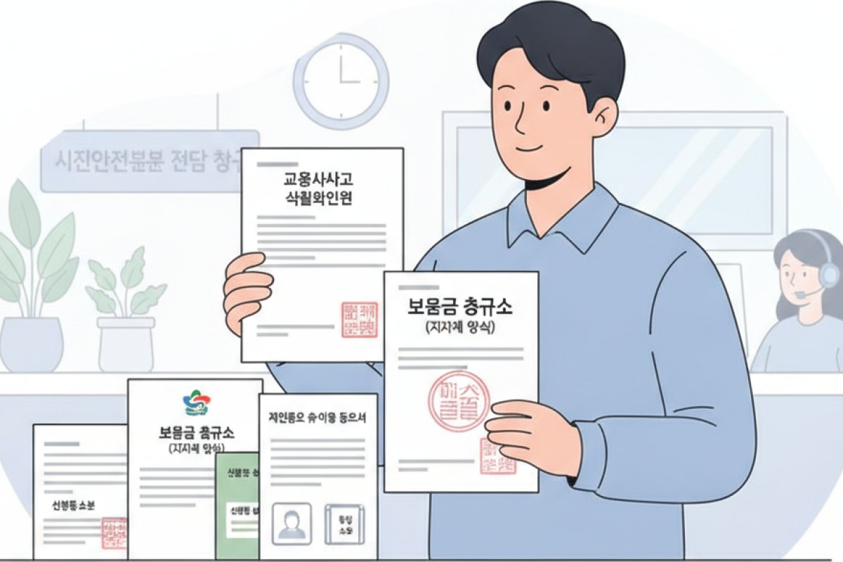 사고 증빙 서류 구비 및 통합 콜센터 접수 절차