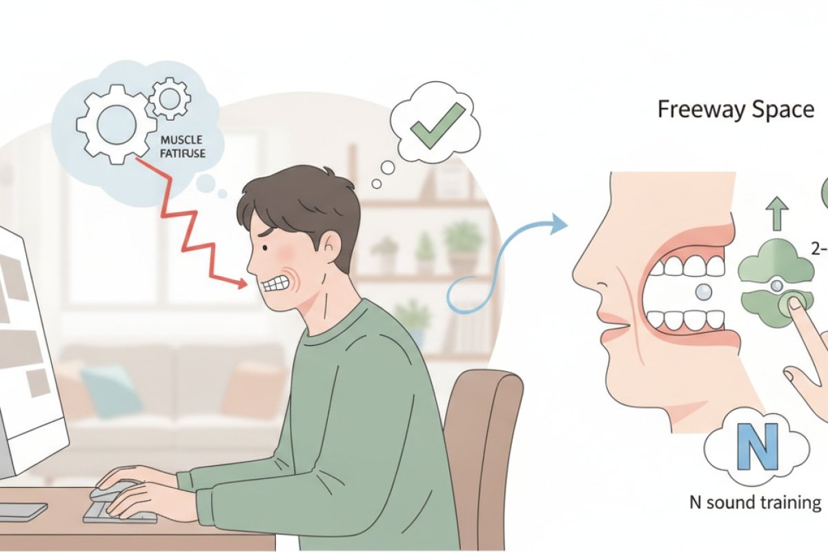 낮 동안의 무의식적 습관을 끊는 입천장 안정 자세