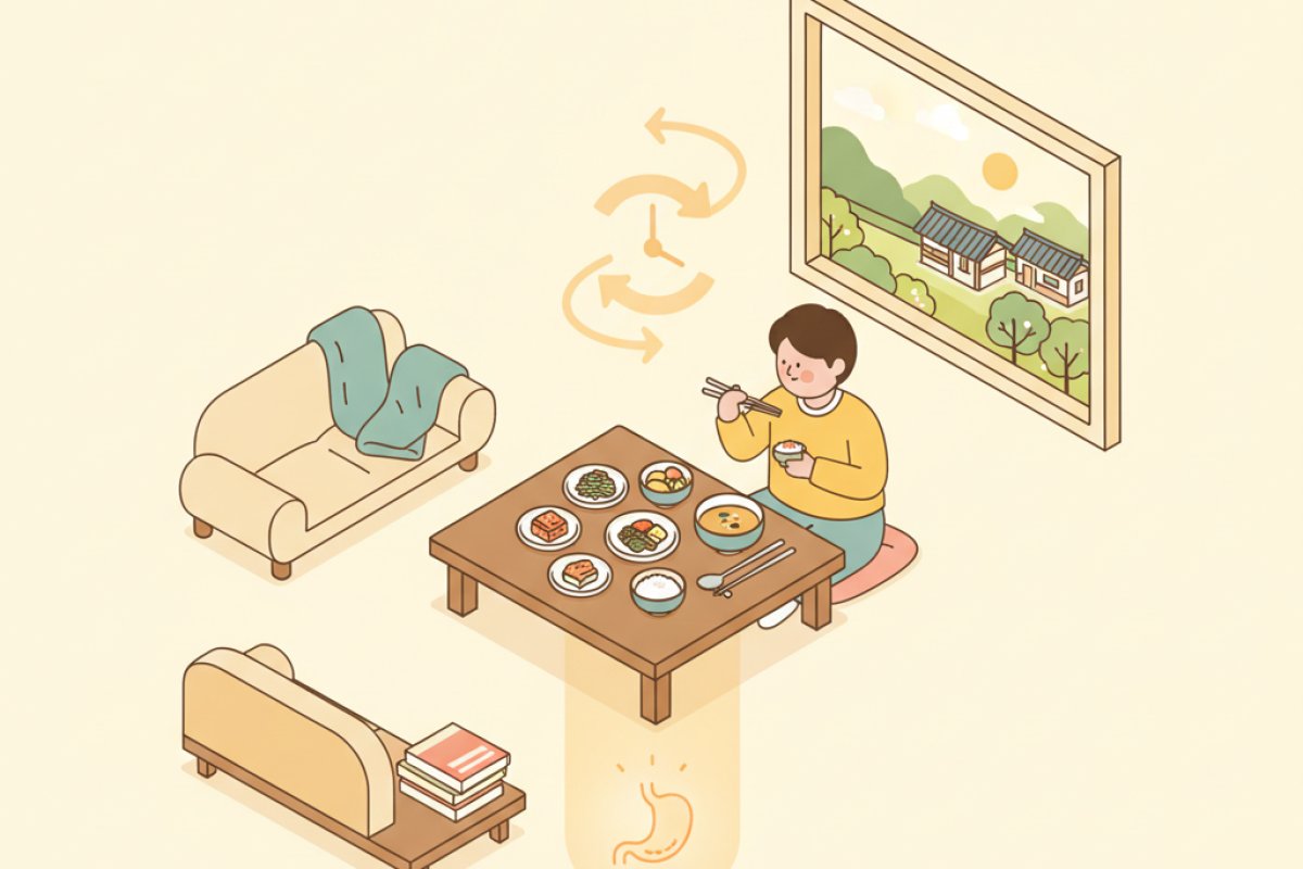 4. 저작 습관과 식사 속도: 20분의 소화 골든타임 확보