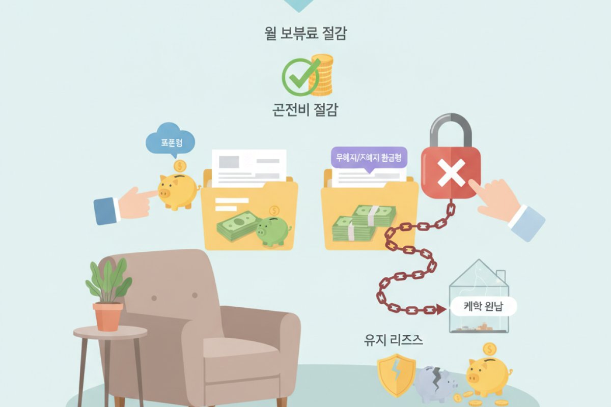 표준형 대비 무해지·저해지 환급형의 비용 편익과 유지 리스크