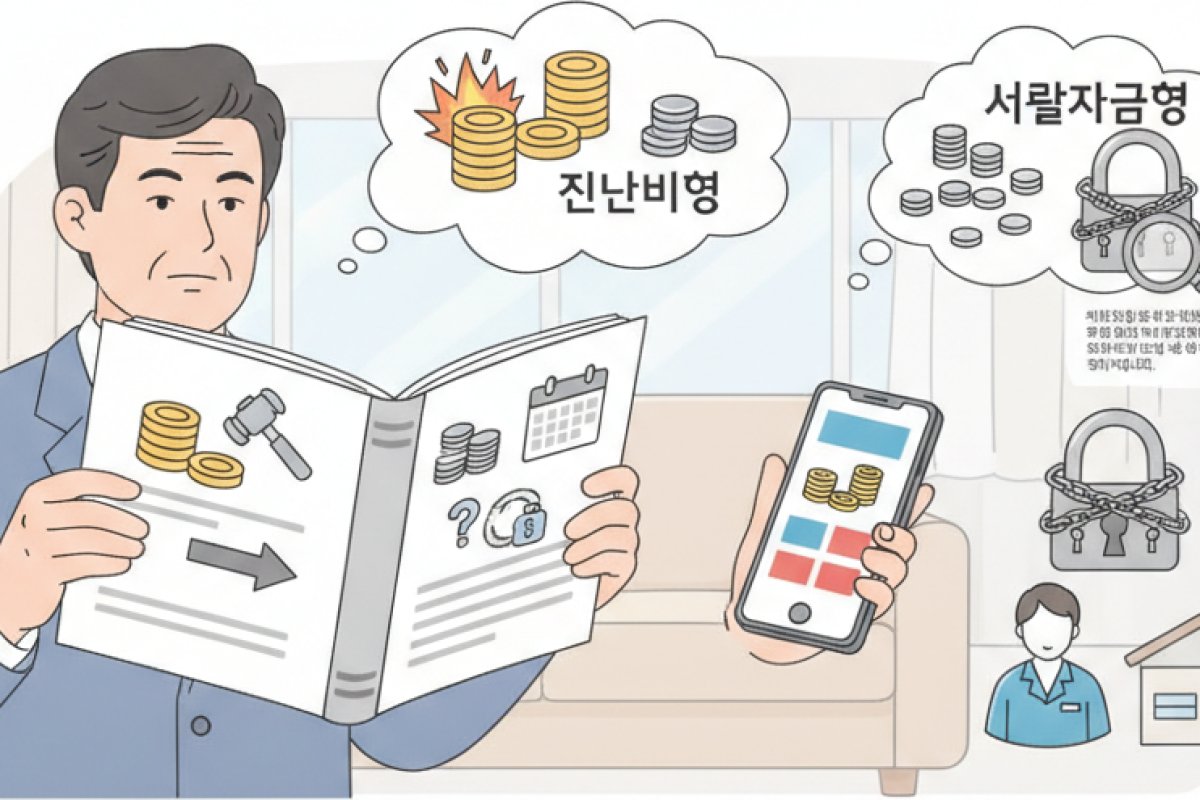 일시 진단비와 간병 생활자금 특약의 지급 조건 대조