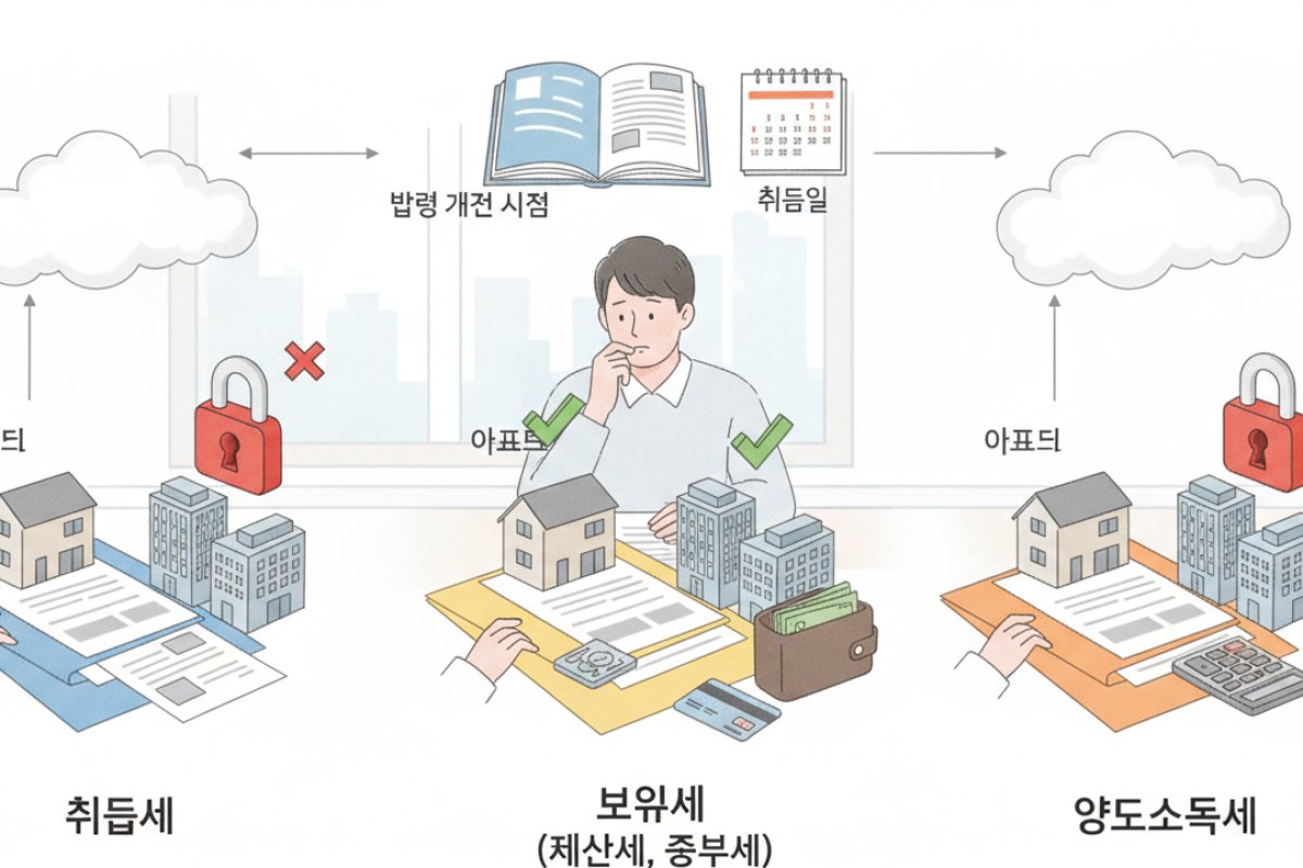세목별 주택수 산정의 차이: 취득세, 보유세, 양도소득세