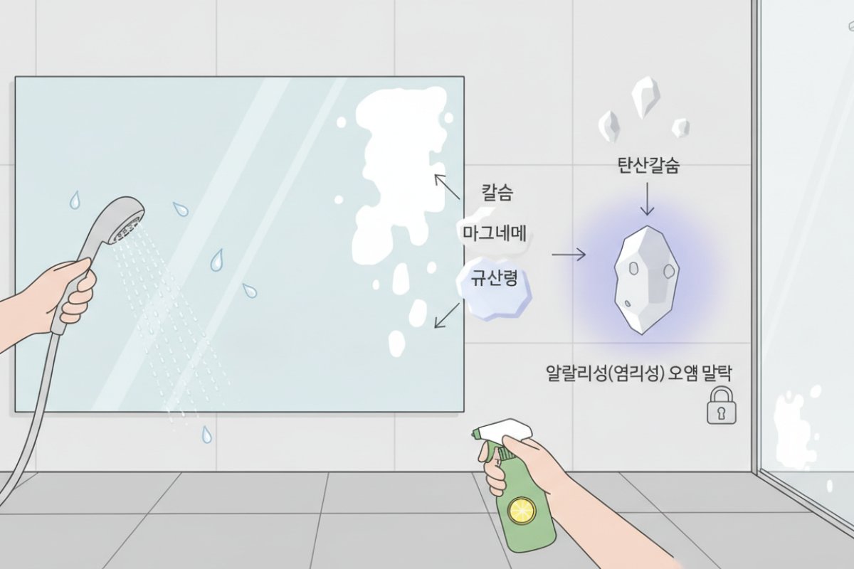 왜 닦아도 다시 하얗게 굳을까? 거울 물때의 생성 메커니즘
