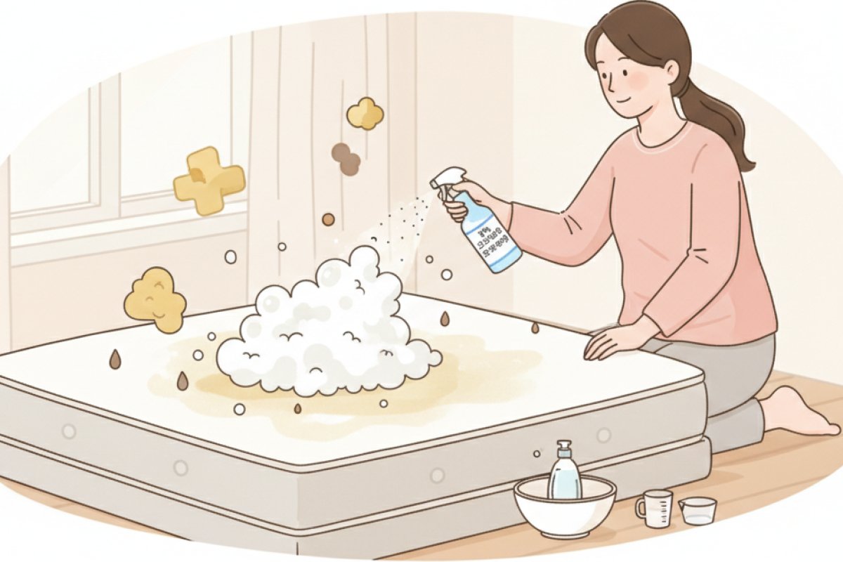 3단계: 과산화수소 거품으로 찌든 누런 땀 얼룩 안전하게 지우기