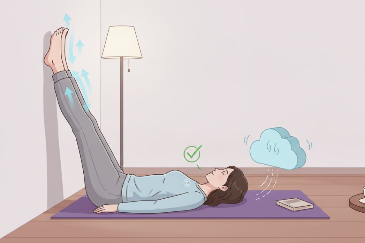 3. 저녁 휴식 시간의 다리 부종 초기화: 벽을 활용한 L자 자세와 림프 배액