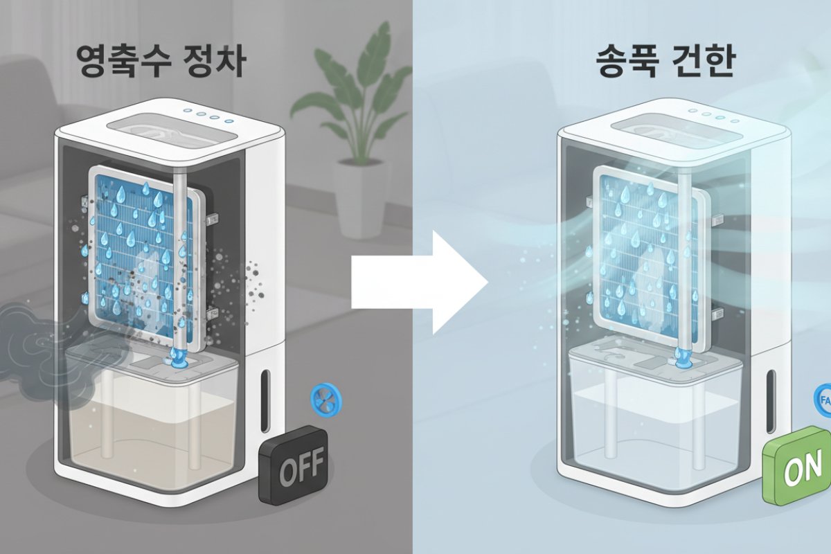 열교환기 냉각핀 응축수 건조 메커니즘