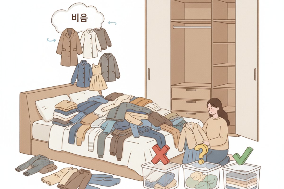 옷장 정리의 출발점, 계절별 비움과 3분할 우선순위 분류법