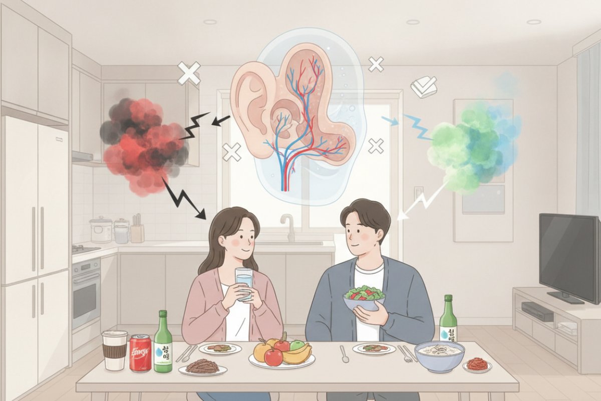 혈류와 내이 림프액 압력을 조절하는 식습관 교정