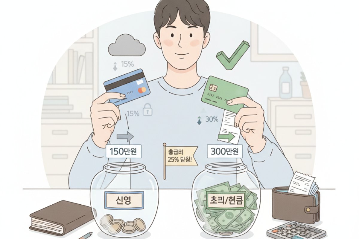 25% 돌파 후 공제율 2배 체크카드 전환 및 지출 통장 분리법