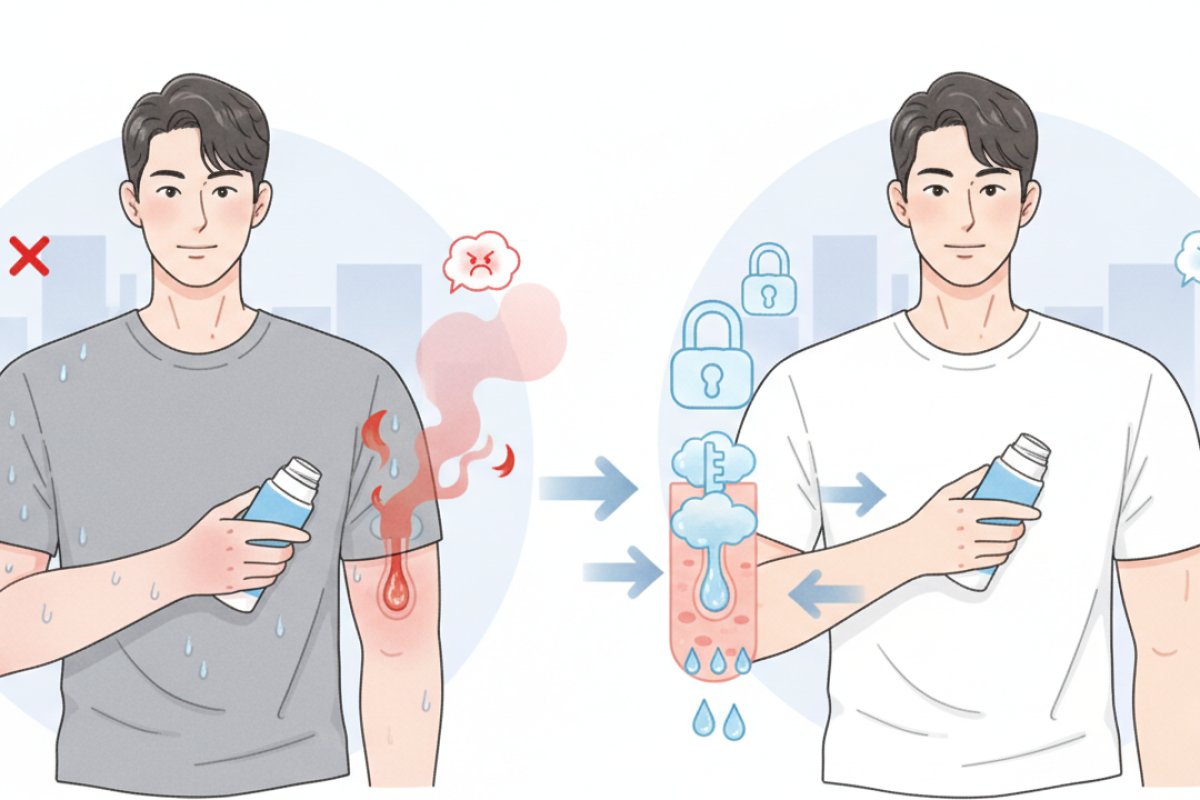 염화알루미늄 성분의 땀 억제제, 왜 반드시 '바짝 말린 밤'에 발라야 할까요?