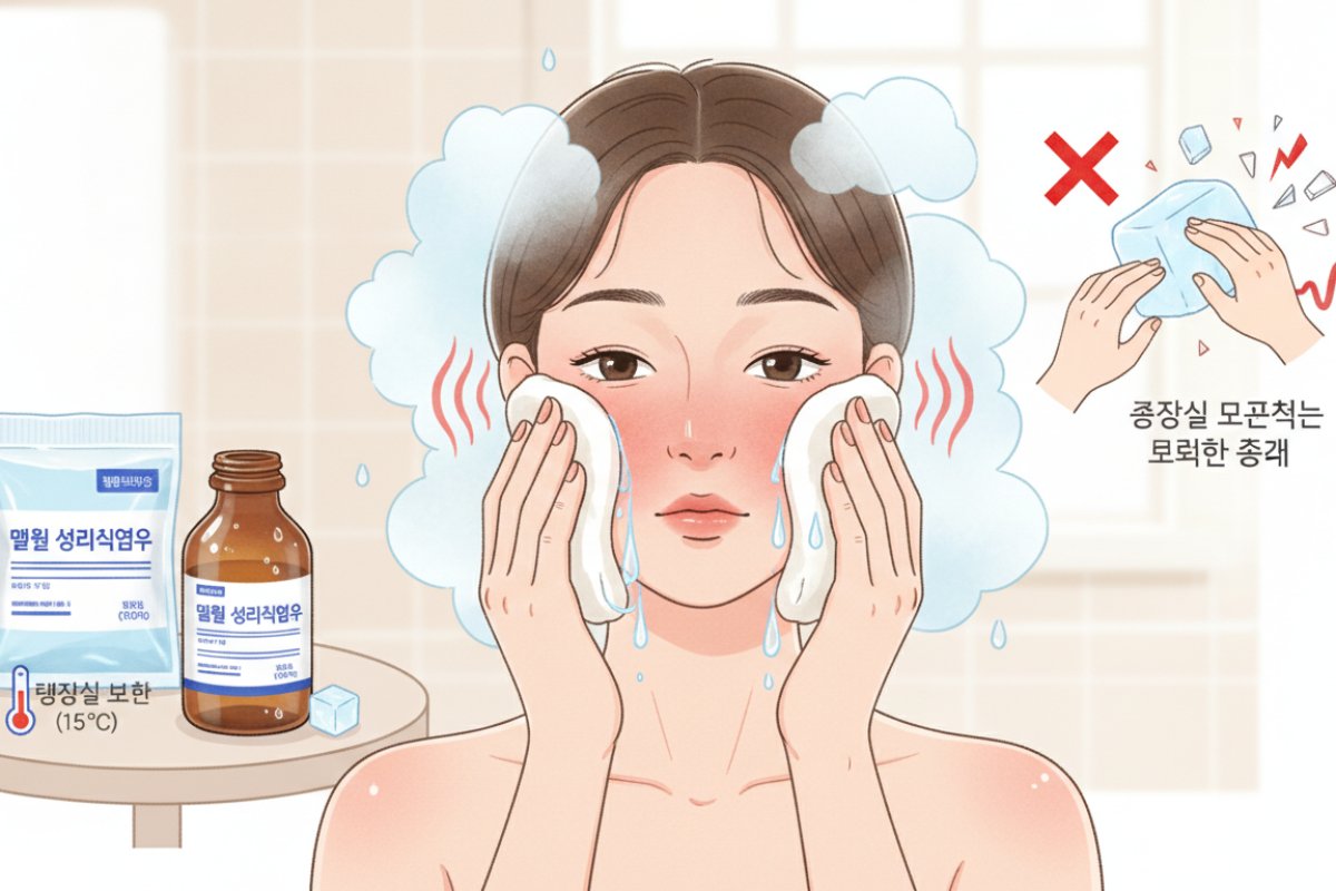 불붙은 얼굴을 안전하게 진정시키는 응급 쿨링 루틴