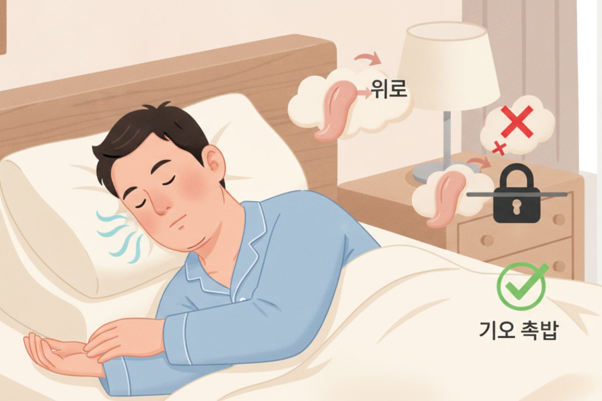 혀뿌리 처짐을 방지하는 측와위 수면과 경추 각도 설계