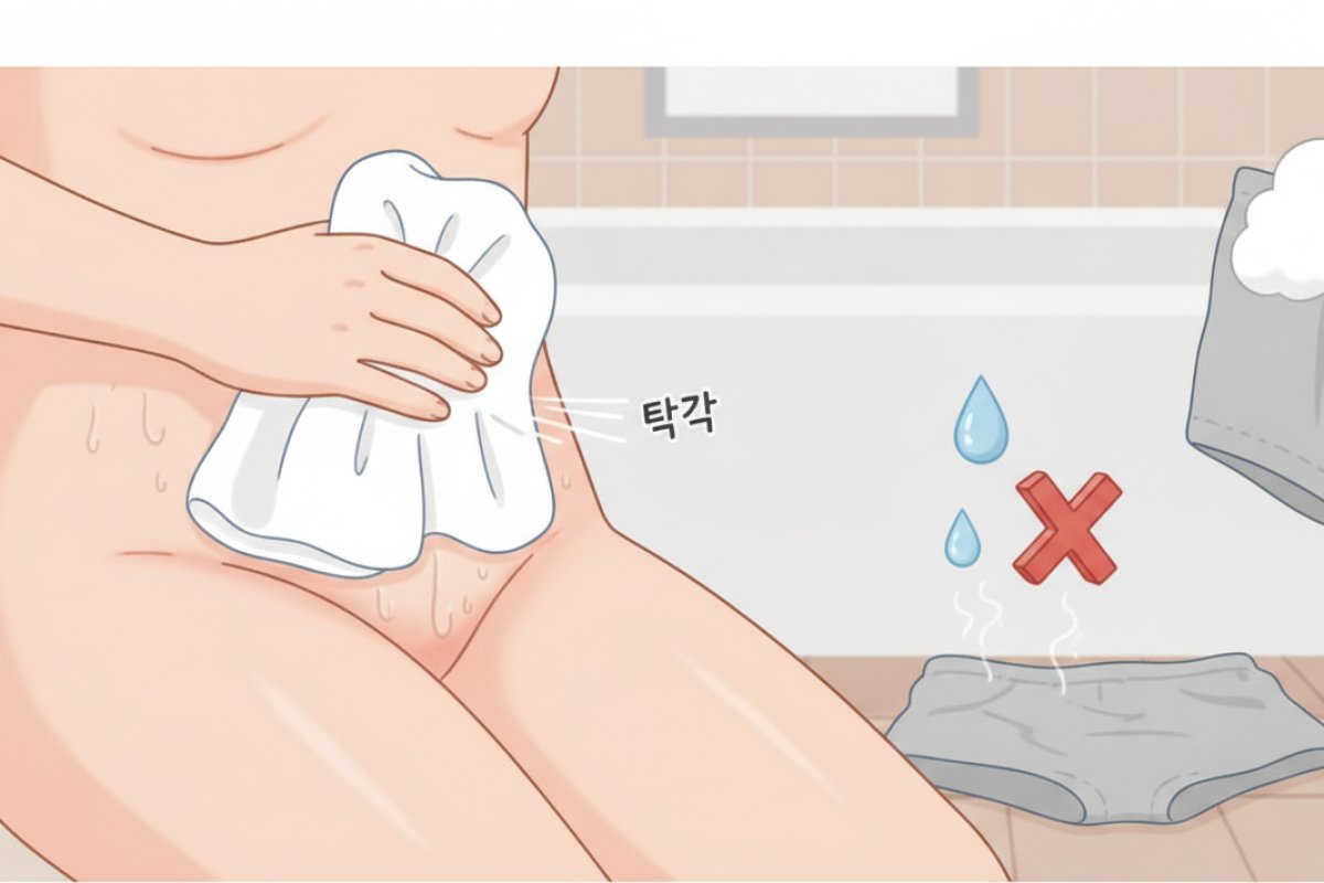 세균 감염과 가려움증을 방지하는 세정 및 건조 마감법